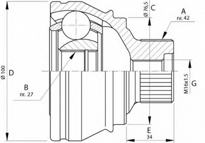 OPEN PARTS cvj571010 -  Шарнирный комплект, приводной вал